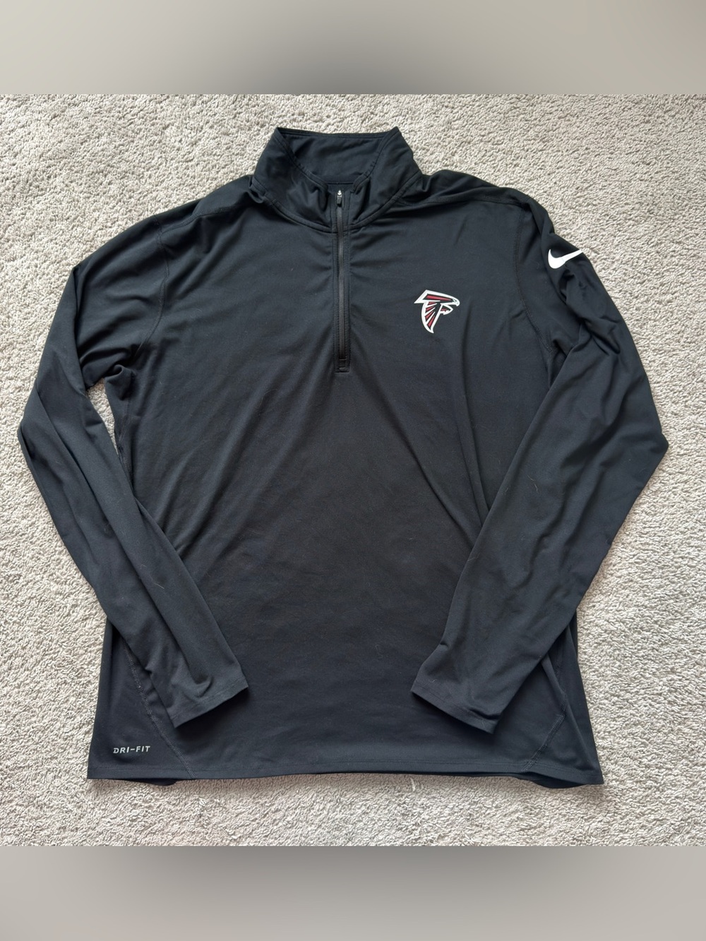 Nike NFL Atlanta Falcons 1/2 Zip Pullover Mens XL Black Midweight Dri-Fit